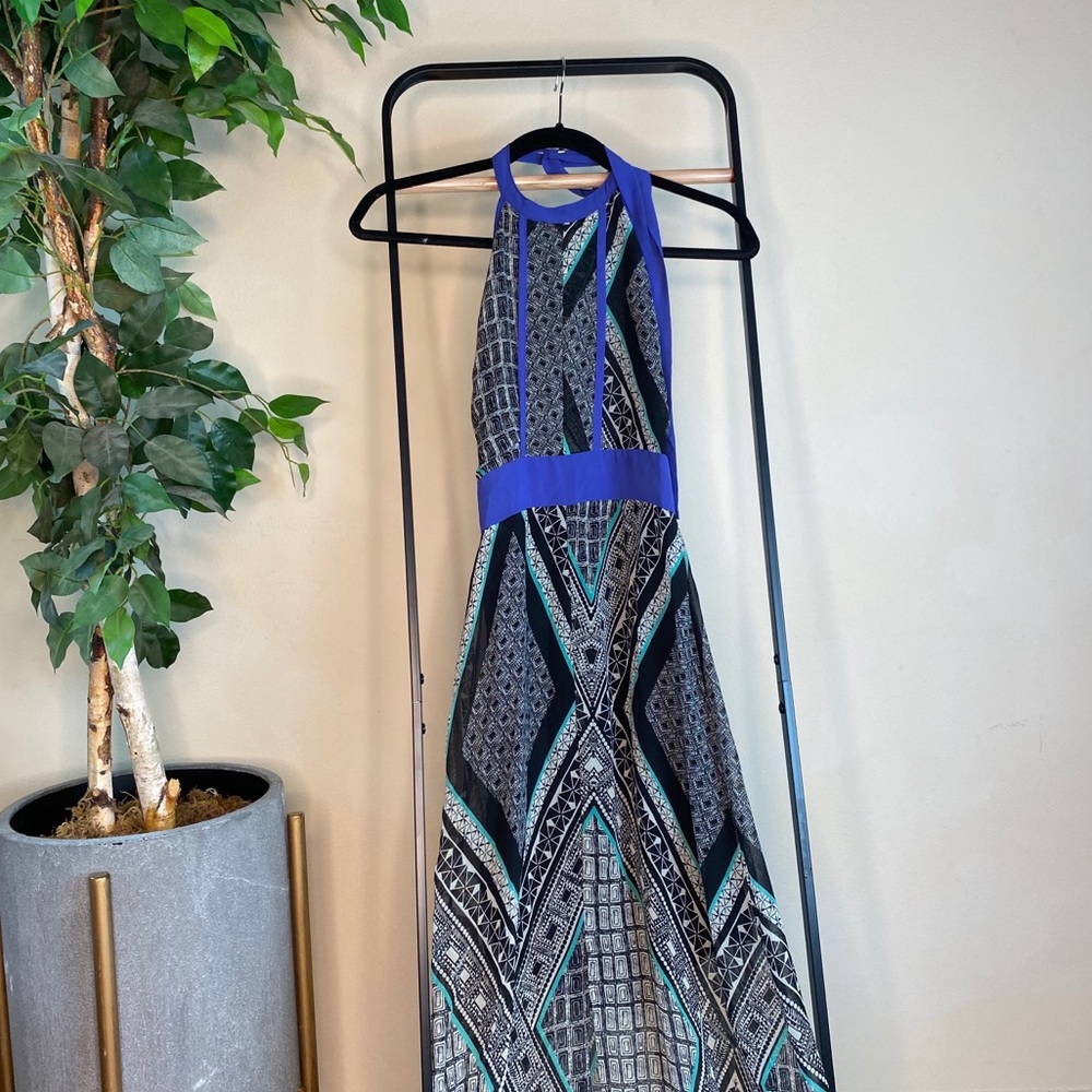 Halter neck printed maxi dress
